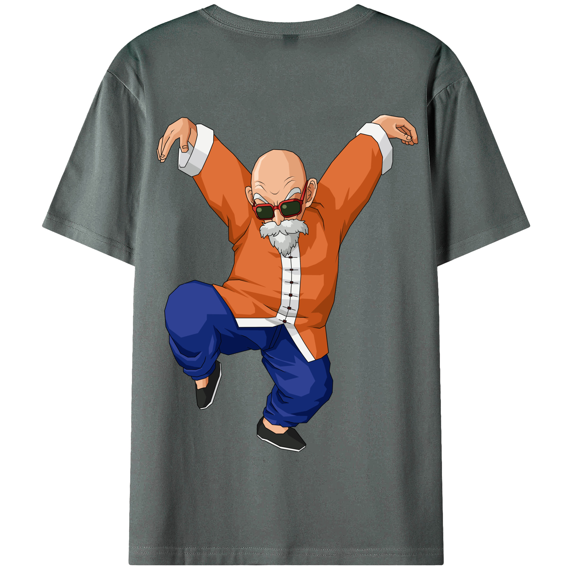 （画像用） ドラゴンボール 亀仙人（かめせんにん） DRAGON BALL Master Roshi Kame Sennin 綿100％半袖Tシャツ（背面プリント）